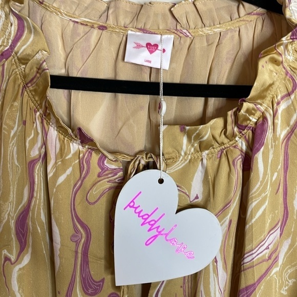 SOLD Buddy Love | Printed Puff Sleeve Dress Size Large NWT - Picture 6 of 8